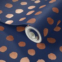 rose gold navy fabric dots painted dot fabric