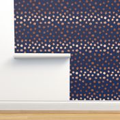 rose gold navy fabric dots painted dot fabric