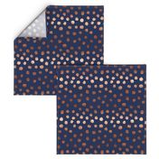 rose gold navy fabric dots painted dot fabric