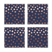 rose gold navy fabric dots painted dot fabric