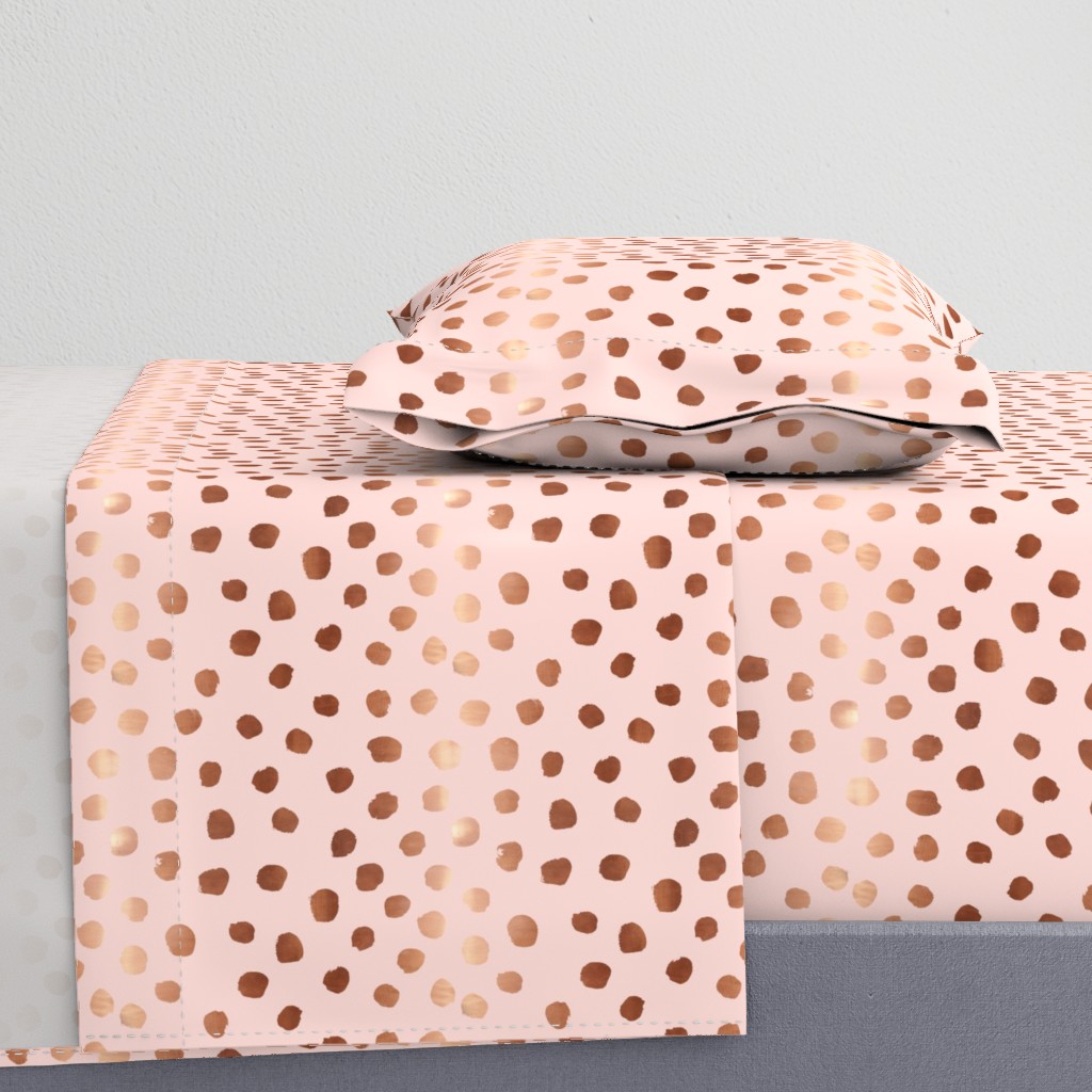 rose gold painted blush pink dots fabric painted dot fabric