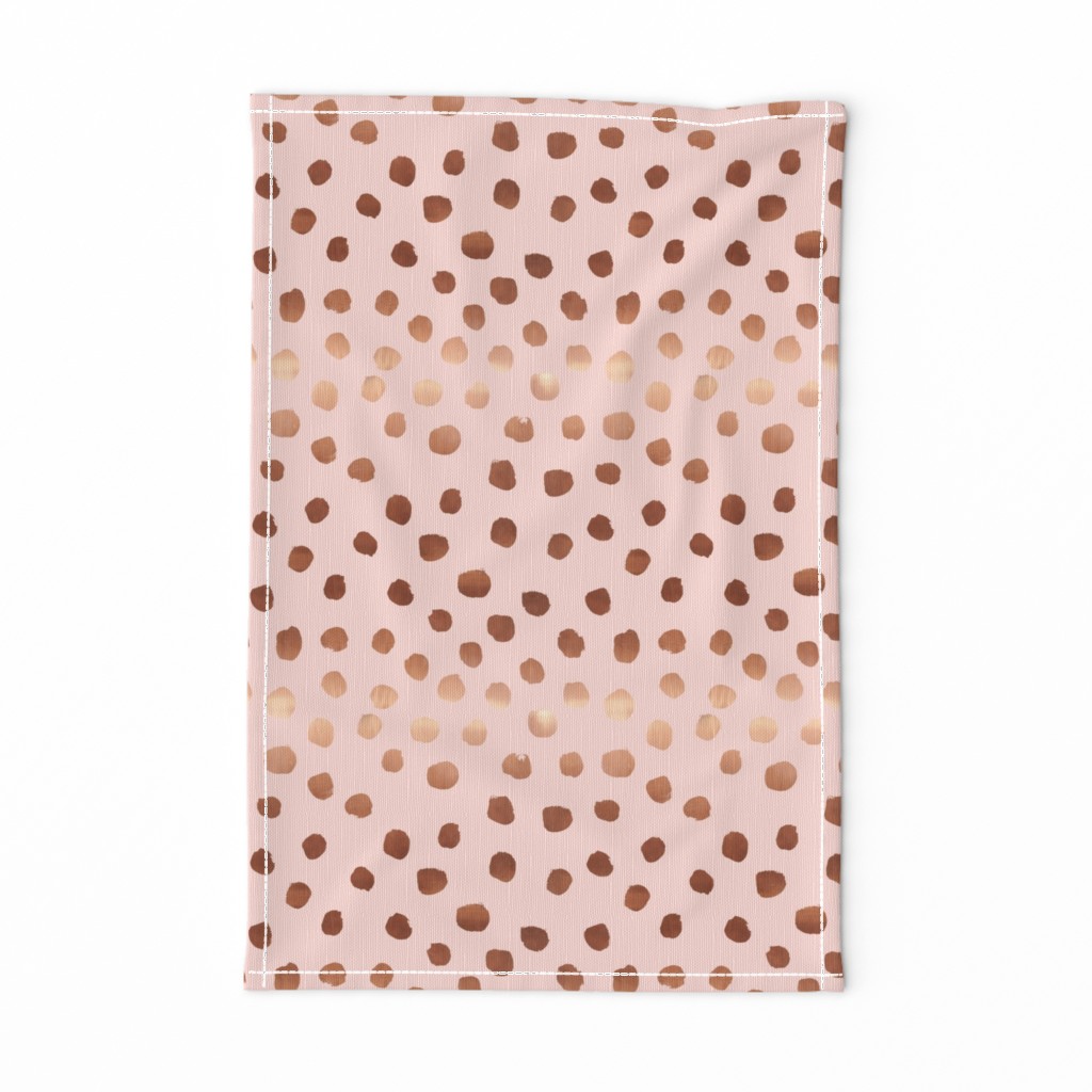 rose gold painted blush pink dots fabric painted dot fabric