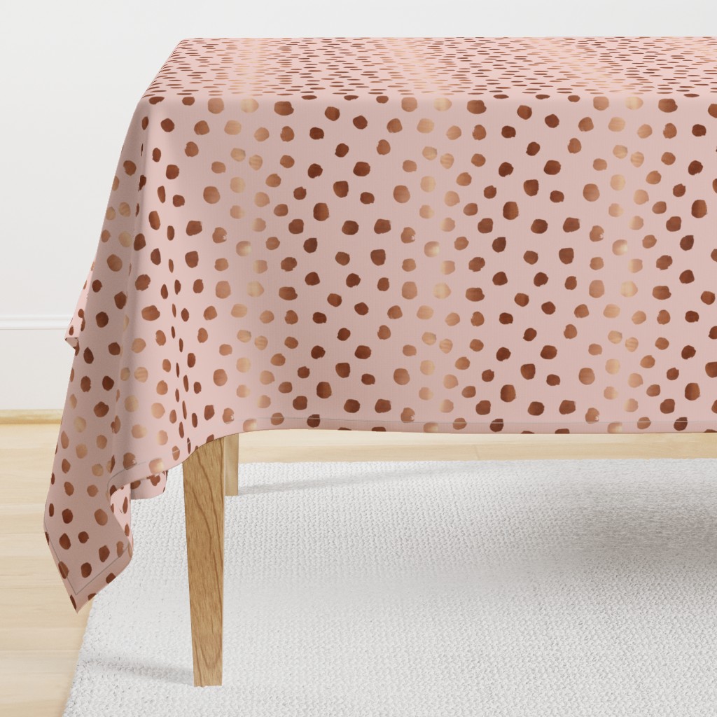 rose gold painted blush pink dots fabric painted dot fabric