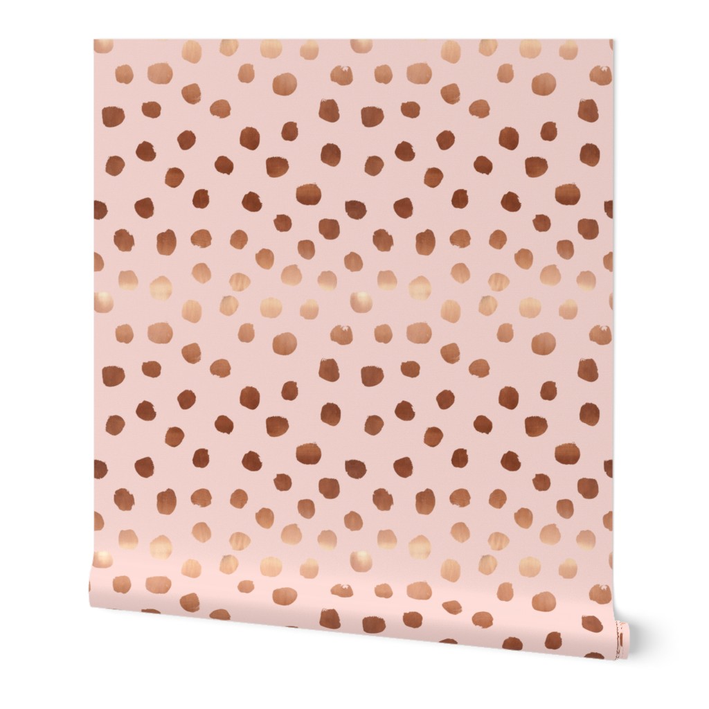 rose gold painted blush pink dots fabric painted dot fabric