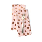 rose gold painted blush pink dots fabric painted dot fabric