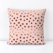 rose gold painted blush pink dots fabric painted dot fabric