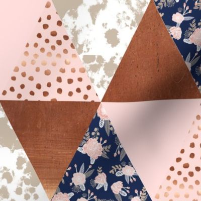 cheater quilt rose gold sonia florals fabric cheater triangle quilt fabric