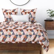 cheater quilt rose gold sonia florals fabric cheater triangle quilt fabric