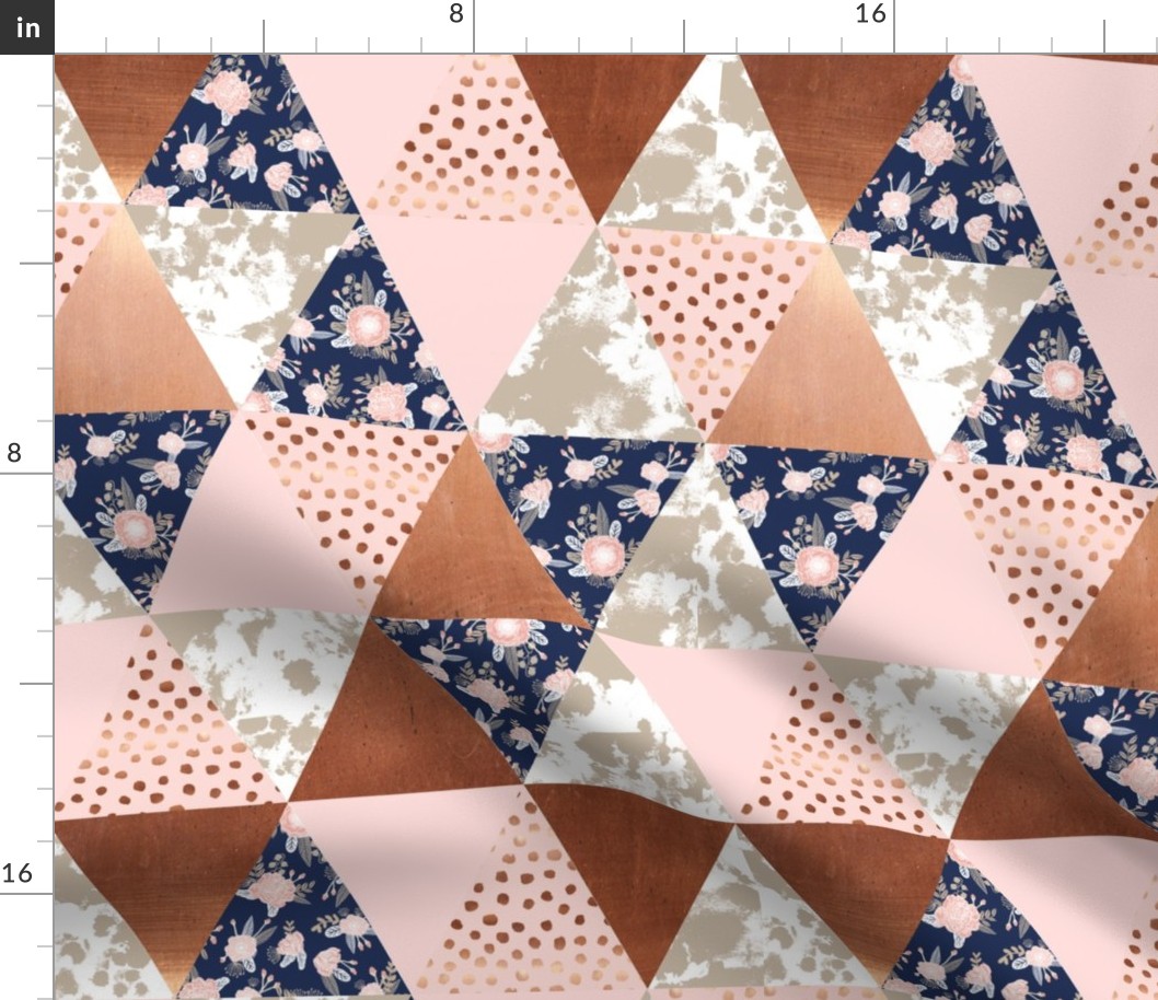 cheater quilt rose gold sonia florals fabric cheater triangle quilt fabric