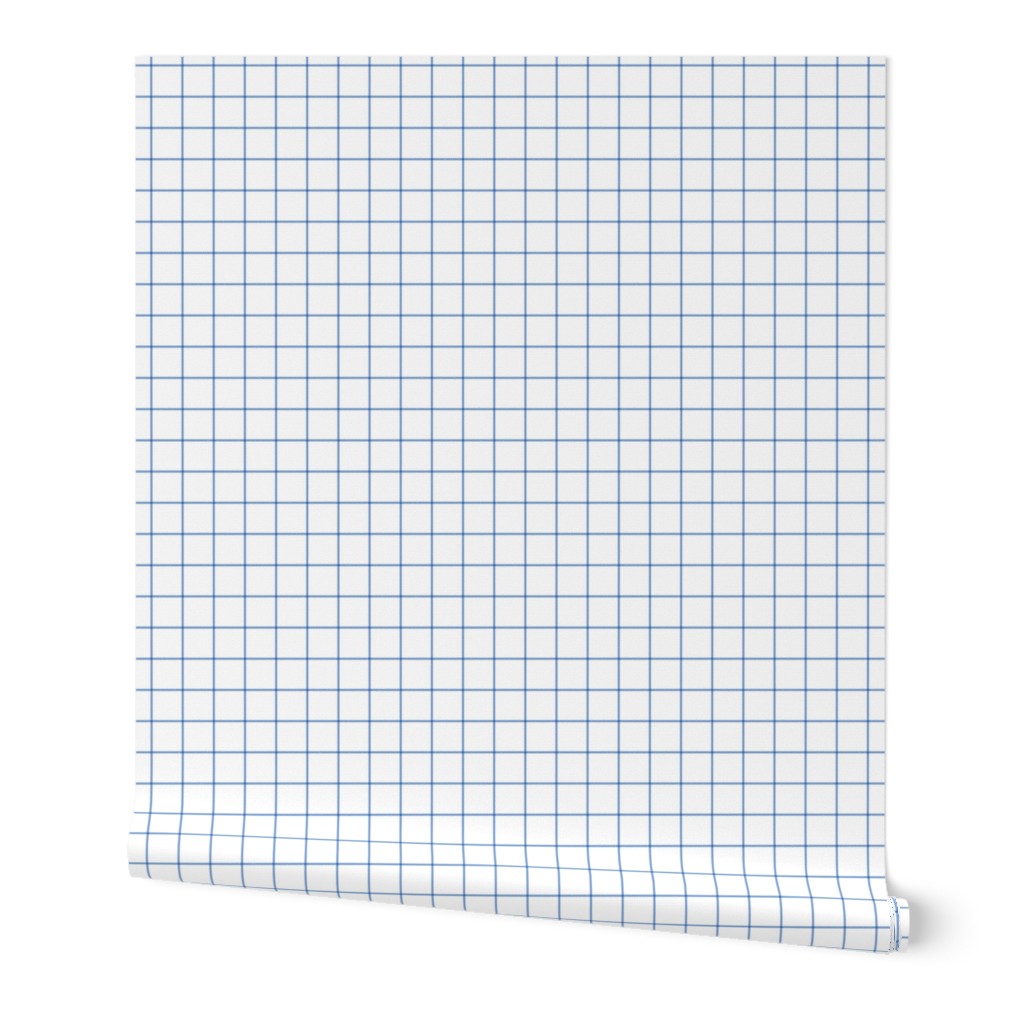 cornflower blue windowpane grid 1" square check graph paper