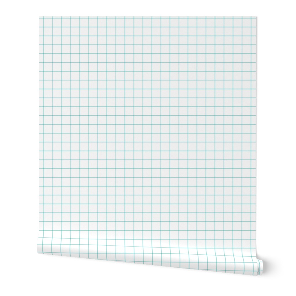 light teal windowpane grid 1" square check graph paper