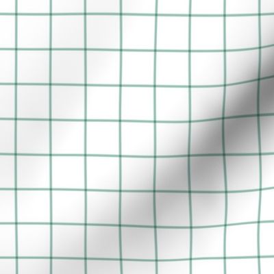 faded teal windowpane grid 1" square check graph paper