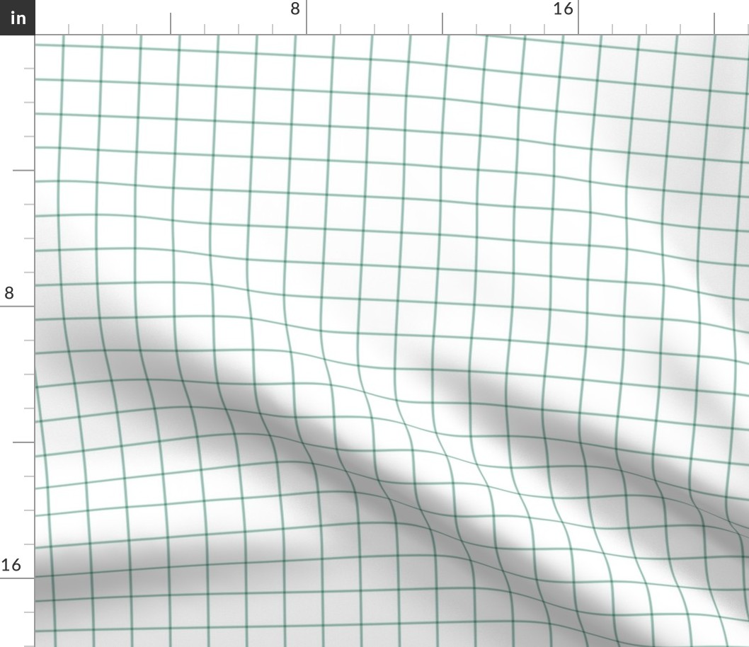 faded teal windowpane grid 1" square check graph paper