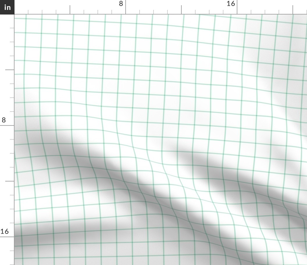 mint green windowpane grid 1" square check graph paper