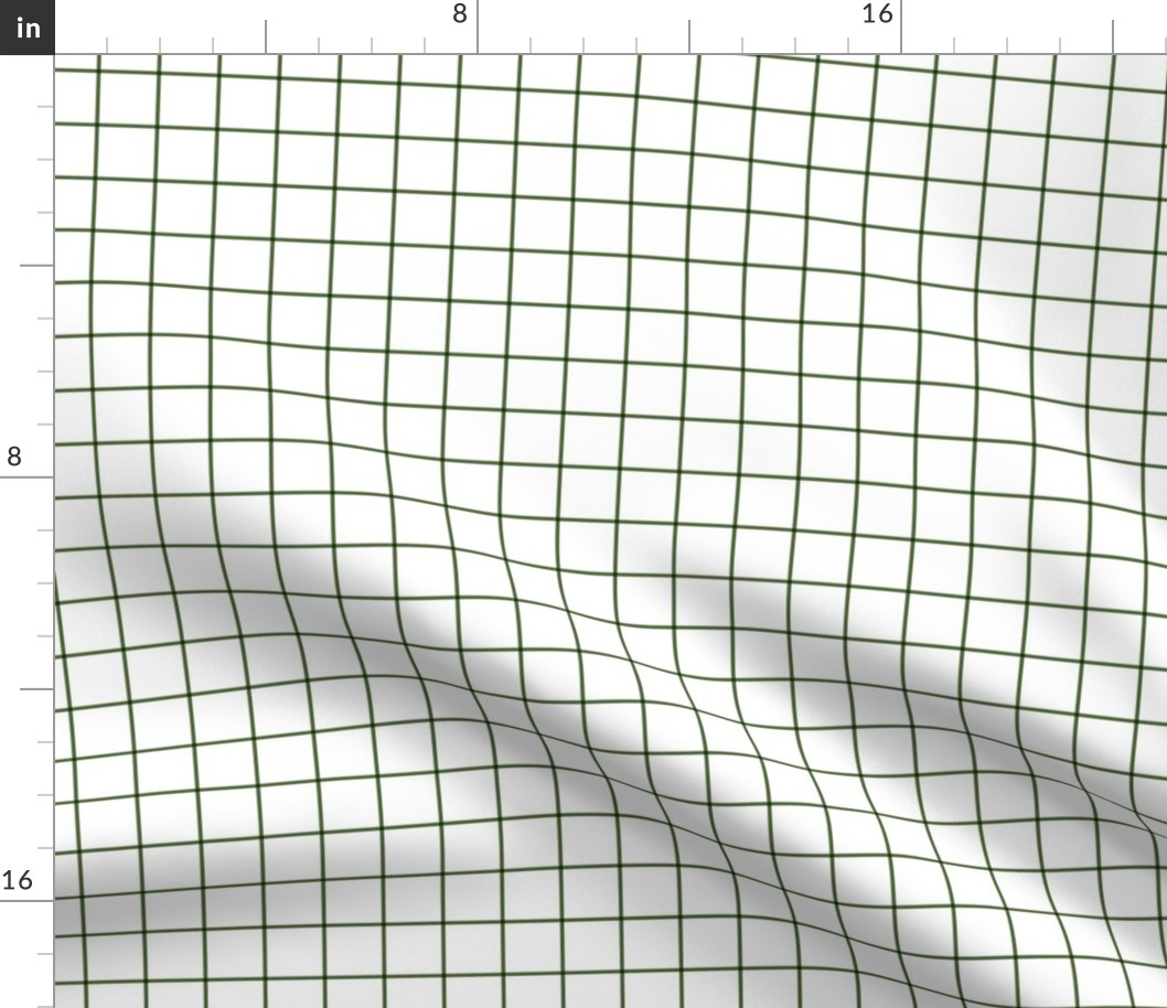 hunter green windowpane grid 1" square check graph paper