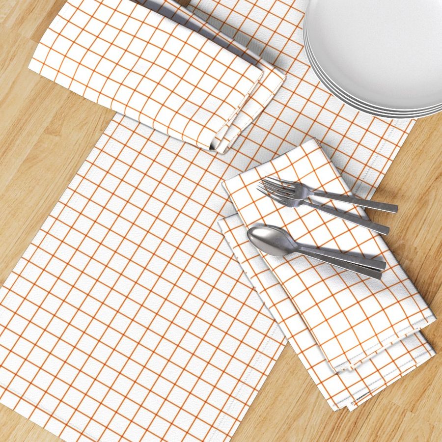 orange windowpane grid 1" square check graph paper