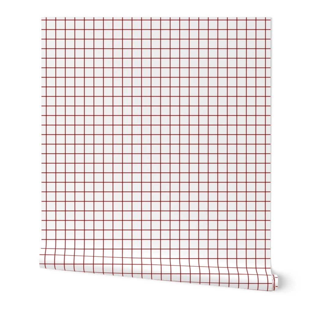 dark red windowpane grid 1" square check graph paper