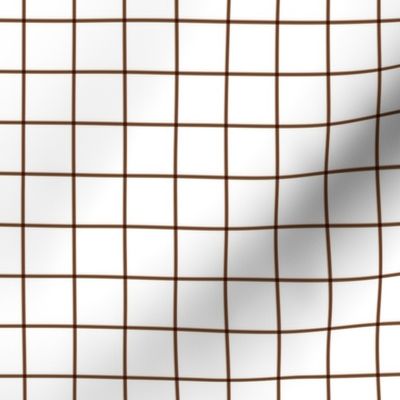 chocolate brown windowpane grid 1" square check graph paper #744527