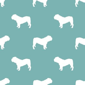 English Bulldog silhouette dog fabric gulf