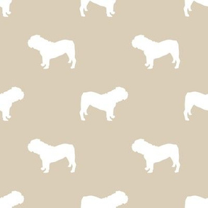 English Bulldog silhouette dog fabric sand