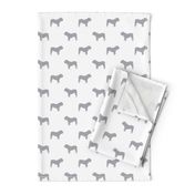 English Bulldog silhouette dog fabric grey