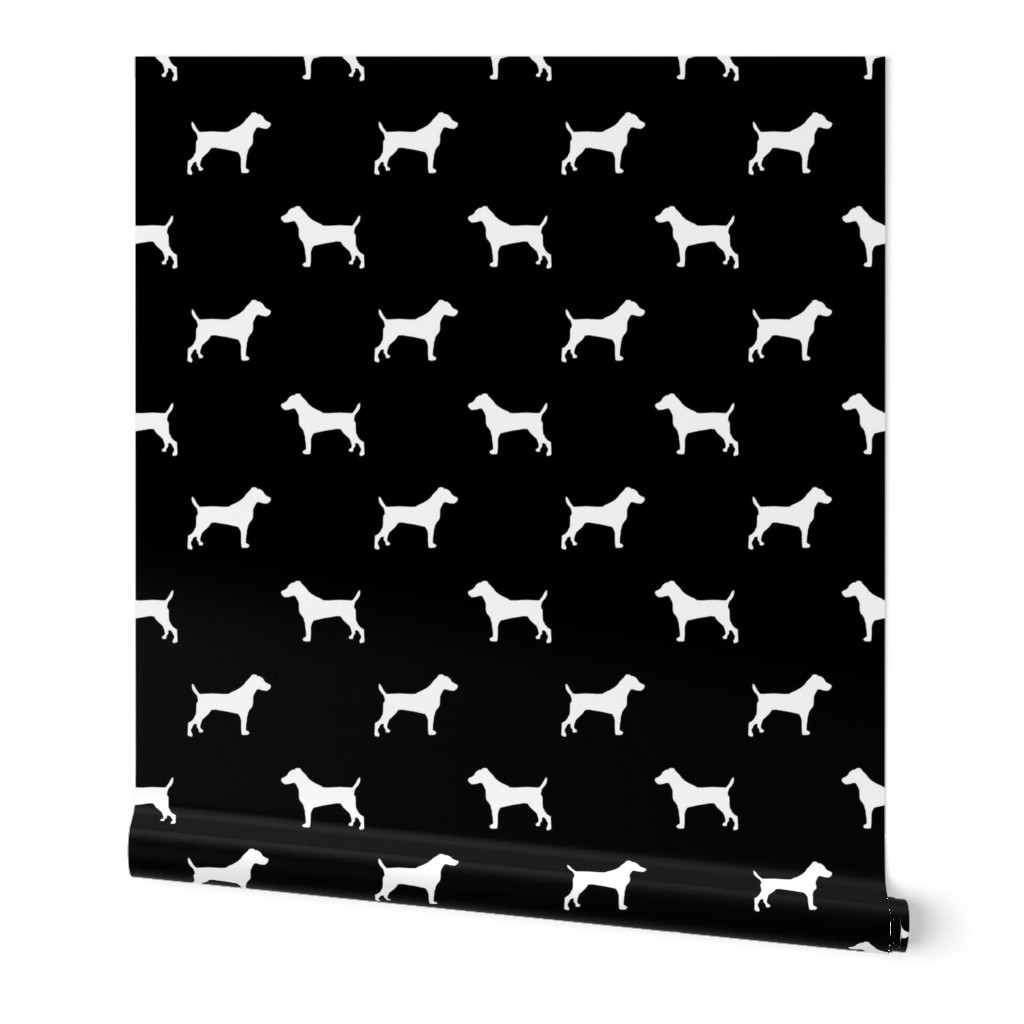 jack russell silhouette fabric dog silhouette fabric - black