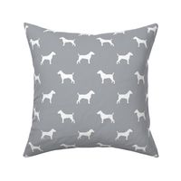 jack russell silhouette fabric dog silhouette fabric - grey