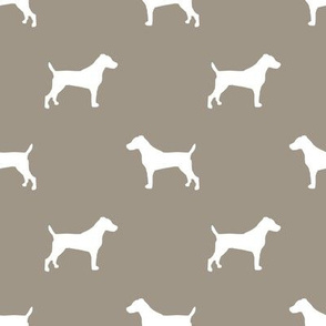 jack russell silhouette fabric dog silhouette fabric - medium brown
