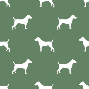 jack russell silhouette fabric dog silhouette fabric - medium green