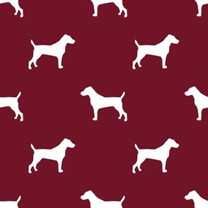 jack russell silhouette fabric dog silhouette fabric - ruby