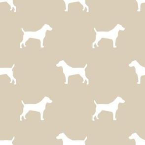 jack russell silhouette fabric dog silhouette fabric - sand