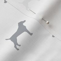 jack russell silhouette fabric dog silhouette fabric - white and grey