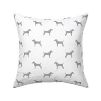 jack russell silhouette fabric dog silhouette fabric - white and grey