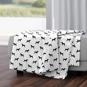 jack russell silhouette fabric dog silhouette fabric - white and black