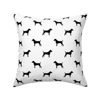 jack russell silhouette fabric dog silhouette fabric - white and black