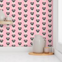 schnauzer head fabric dog head fabric dogs pets pet fabric - pink