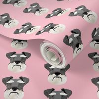 schnauzer head fabric dog head fabric dogs pets pet fabric - pink