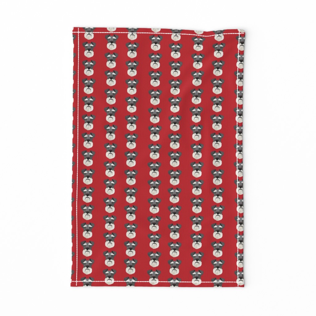 schnauzer head fabric dog head fabric dogs pets pet fabric - red