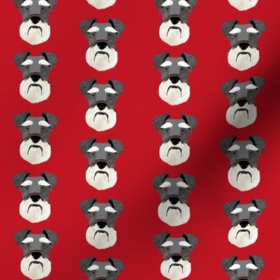 schnauzer head fabric dog head fabric dogs pets pet fabric - red