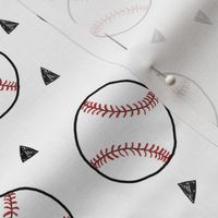 baseball fabric // sports baseball american themed fabric - white