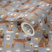 sharpei fabric dog design coffee fabric sharpei dogs- grey