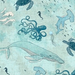 Nautical - Whales, Seaturtles, Fishes, Sharks, Seahorses 