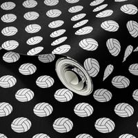 One Inch Black and White Volleyballs on Black