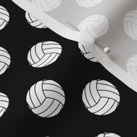 One Inch Black and White Volleyballs on Black