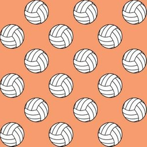 One Inch Black and White Volleyballs on Peach
