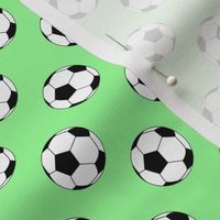 One Inch Black and White Soccer Balls on Mint Green