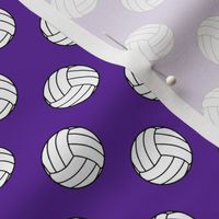 One Inch Black and White Volleyballs on Purple