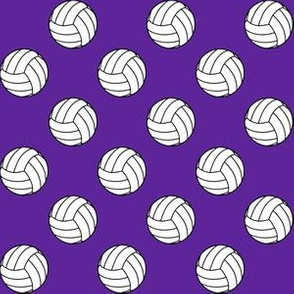 Black White Purple Sports Balls Team Volleyball Spoonflower Fabric by the Yard 
