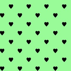 Black Hearts on Mint Green