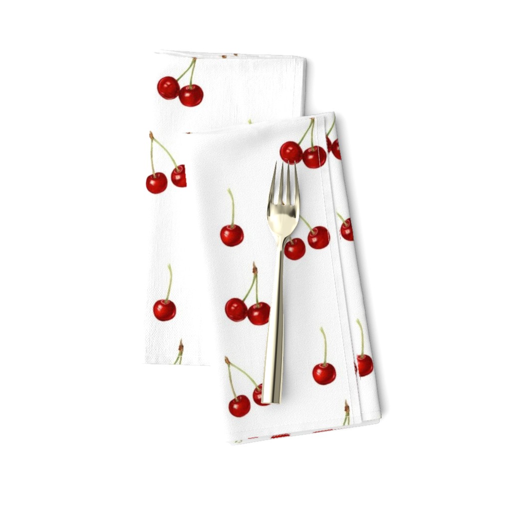 yummy red cherries on white